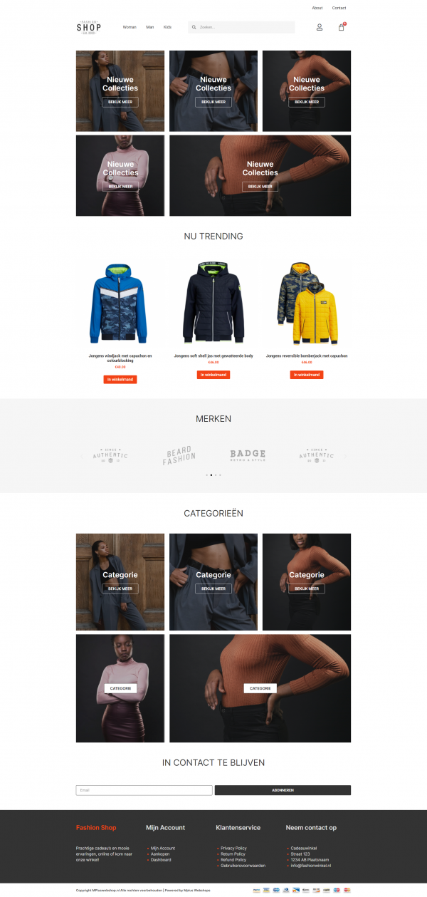 Fashion webshop gekoppeld aan MplusKassa